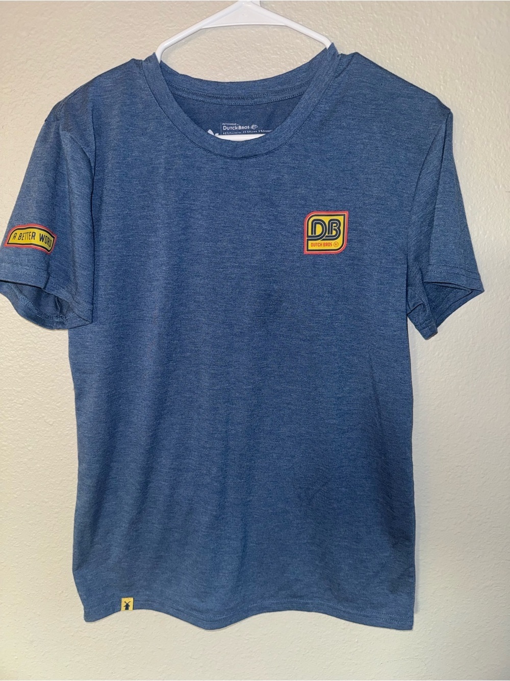 Dutch Bros Coffee T-Shirt A Better World Heather Blue Adult Sz medium Dutchwear